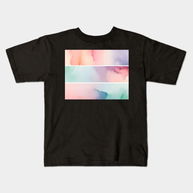 Pastel Harmony Triptych Kids T-Shirt by CAutumnTrapp